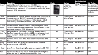 Leaked 2009 Blackberry Roadmap Hints at Touchscreen Bold, Storm Slider